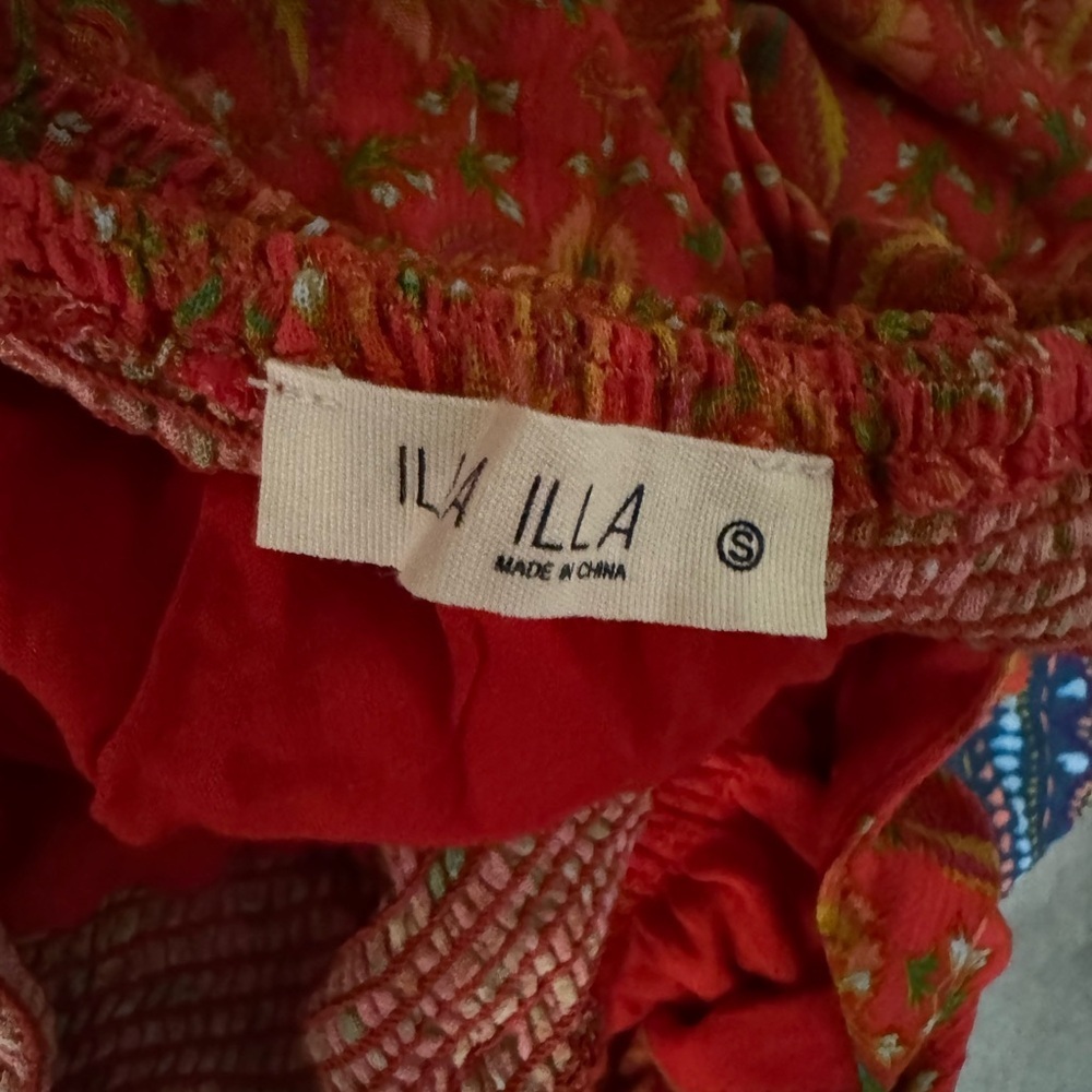 Orange and Blue Patterned Bohemian Maxi Dress - Picture 9 of 9
